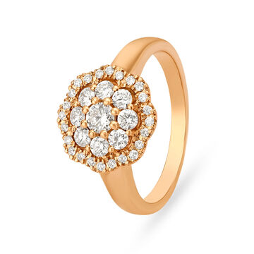 Striking 18 Karat Rose Gold Flower Ring