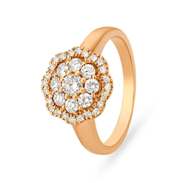 Striking 18 Karat Rose Gold Flower Ring