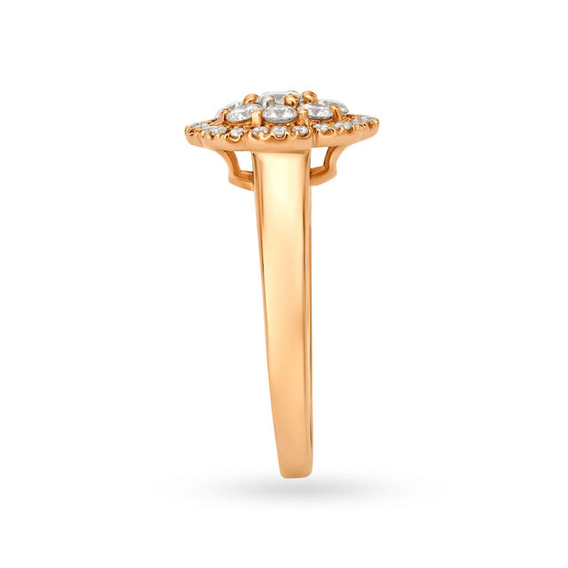 Striking 18 Karat Rose Gold Flower Ring
