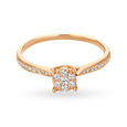 Alluring 18 Karat Rose Gold And Diamond Cluster Finger Ring 2