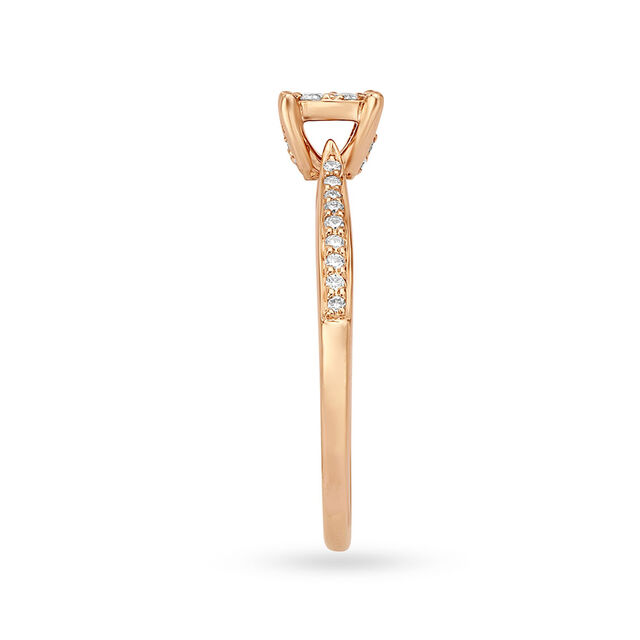 Alluring 18 Karat Rose Gold And Diamond Cluster Finger Ring 3