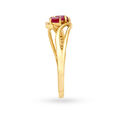 Oval Ruby Studded Diamond Finger Ring 3
