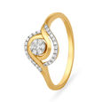 Captivating 18 Karat Yellow Gold And Diamond Finger Ring 