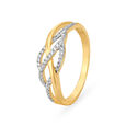 Enchanting 18 Karat Yellow Gold And Diamond Interweaving Finger Ring 
