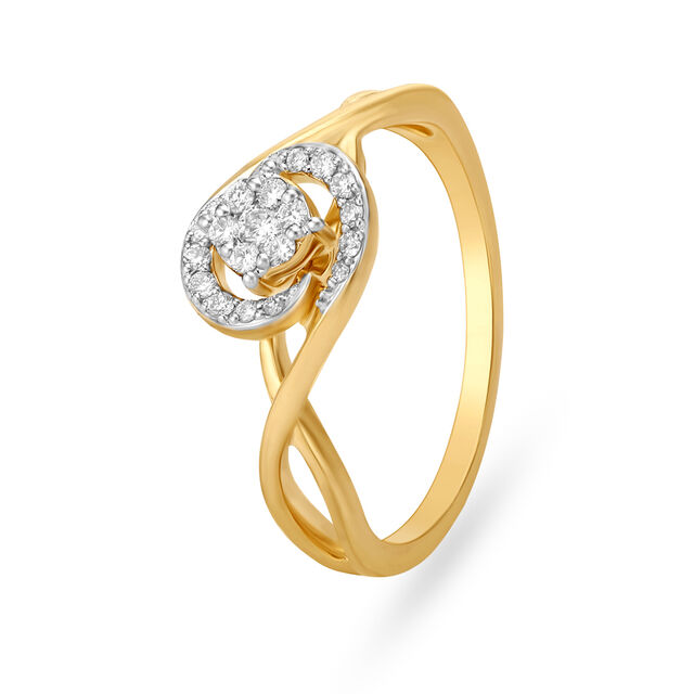 Gorgeous 18 Karat Gold Swirling Pattern Ring 