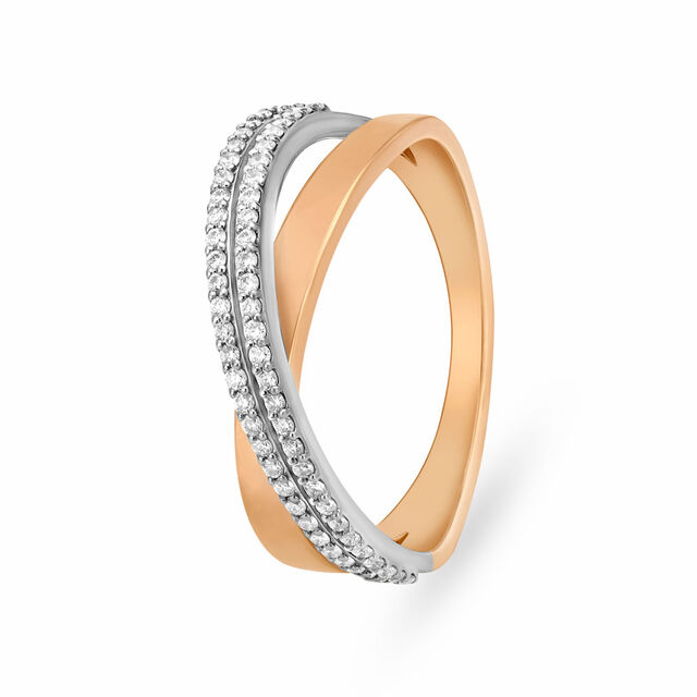 Artistic 18 Karat Rose And White Gold Finger Ring