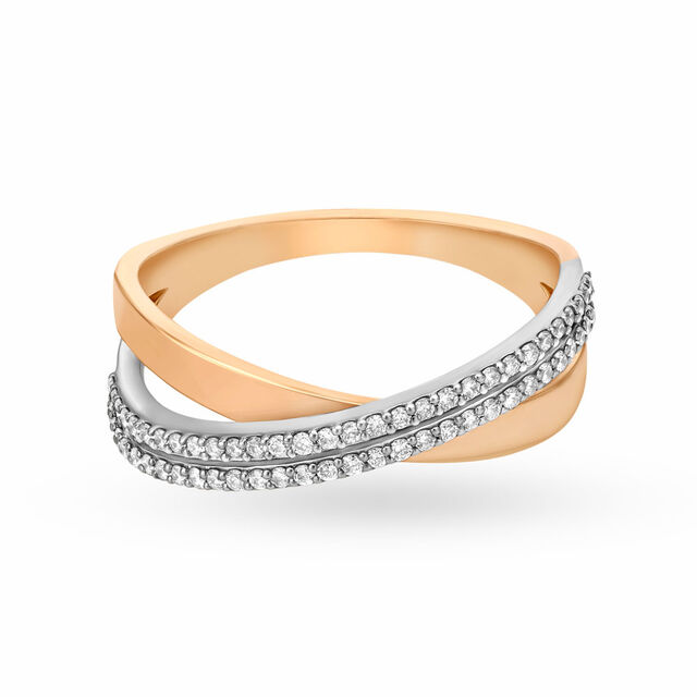 Artistic 18 Karat Rose And White Gold Finger Ring