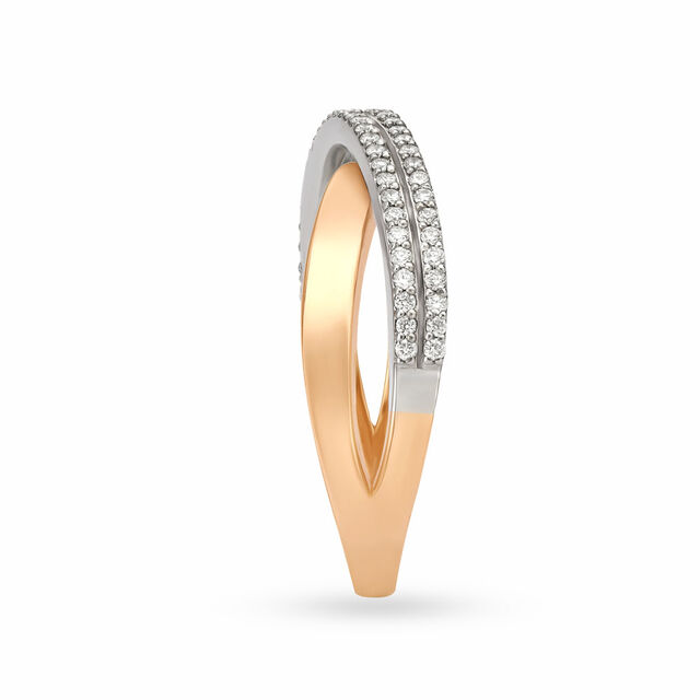 Artistic 18 Karat Rose And White Gold Finger Ring