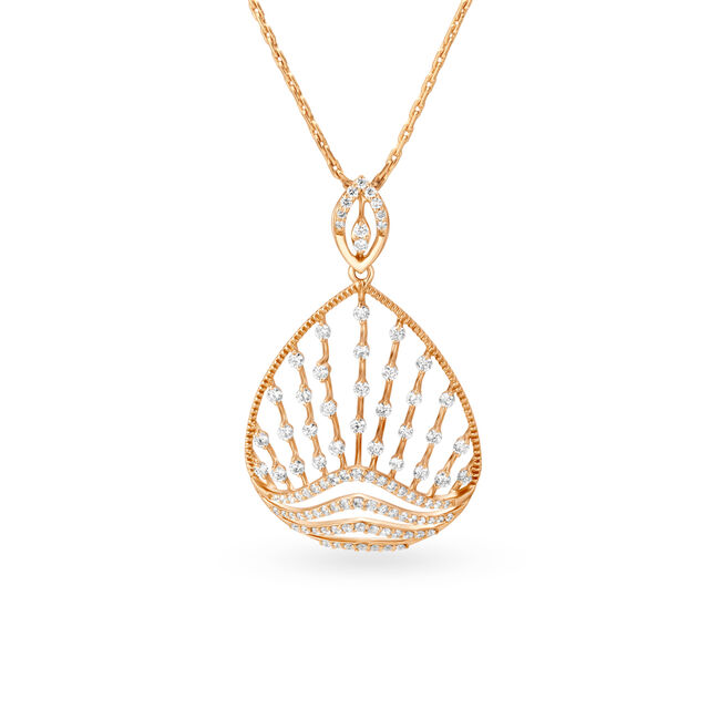 Luxurious 18 Karat Rose Gold And Diamond Pendant,,hi-res 