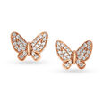 Enchanting Butterfly Diamond Stud Earrings in Rose Gold for kids,,hi-res 