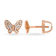 Enchanting Butterfly Diamond Stud Earrings in Rose Gold for kids,,hi-res 2