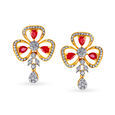 Exquisite Ruby Floral Diamond Drop Earrings,,hi-res 