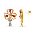 Exquisite Ruby Floral Diamond Drop Earrings,,hi-res 2
