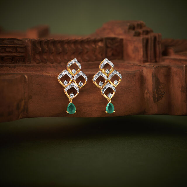 Fancy Contemporary Diamond Drop Earrings 