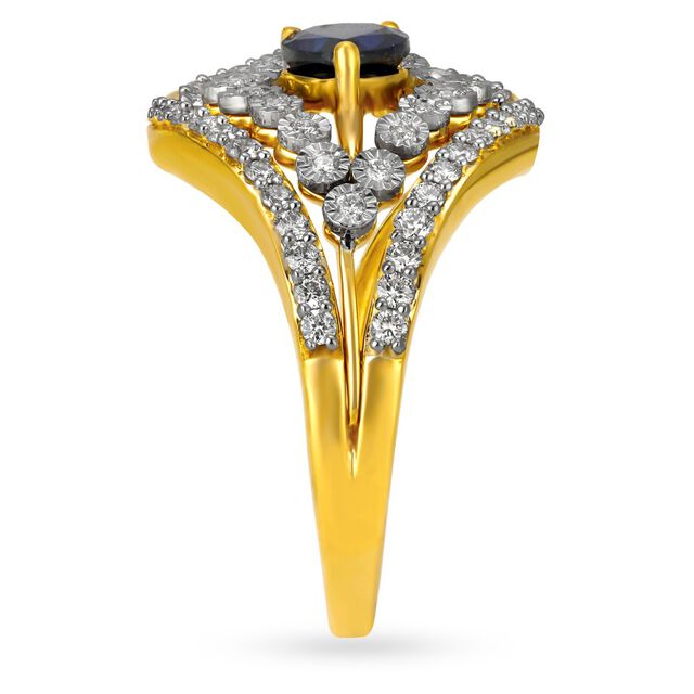 18 Karat Gold Diamond and Sapphire Finger Ring,,hi-res 3