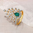 Resplendent 18 Karat Dual Gold And Stone Finger Crown,,hi-res 