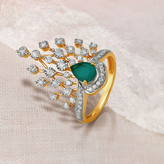Resplendent 18 Karat Dual Gold And Stone Finger Crown,,hi-res 