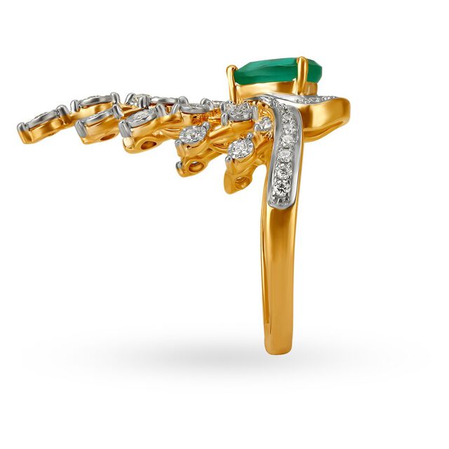 Resplendent 18 Karat Dual Gold And Stone Finger Crown,,hi-res 4