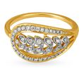 Swirling 18 Karat Yellow Gold And Diamond Finger Ring,,hi-res 2