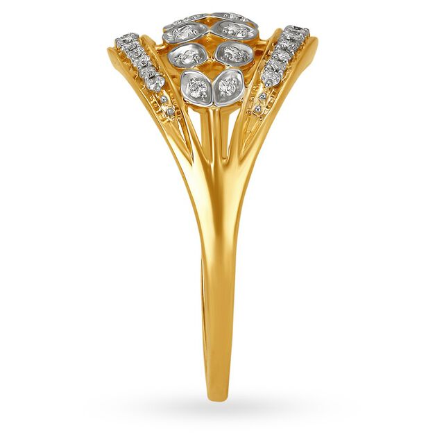 Swirling 18 Karat Yellow Gold And Diamond Finger Ring,,hi-res 3