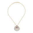 Radiant Diamond and Precious Stones Pendant with Chain,,hi-res 2