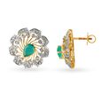 18 Karat Gold Diamond and Emerald Stud Earrings,,hi-res 2