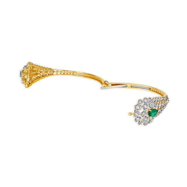 Verdant Gold and Diamond Bangle with Emeralds,,hi-res