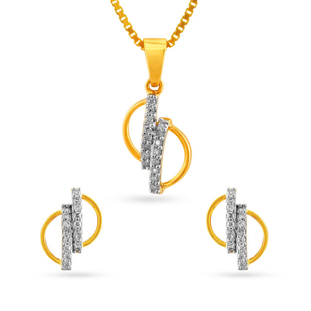 18 Karat Gold and Diamond Pendant Earrings Set,,hi-res 