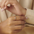 Leaf Pattern Seven Stone Gold and Diamond Ring,,hi-res 2