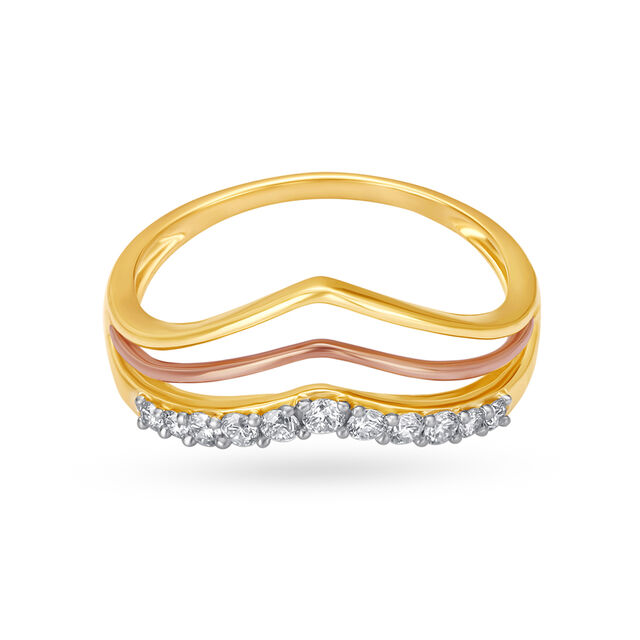 Majestic 18 Karat Yellow And Rose Gold And Diamond Tiara Ring,,hi-res 2