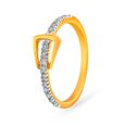Artistic 18 Karat Yellow Gold And Diamond Finger Ring,,hi-res 