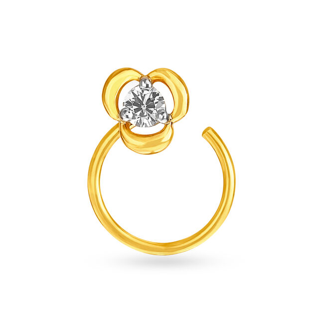 Sublime Floral Diamond Nose Pin,,hi-res 