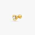 Modern Gold and Diamond Nose Pin 