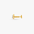 Modern Gold and Diamond Nose Pin 3