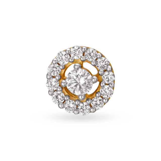 Blingy Round Gold and Diamond Nose Pin,,hi-res 