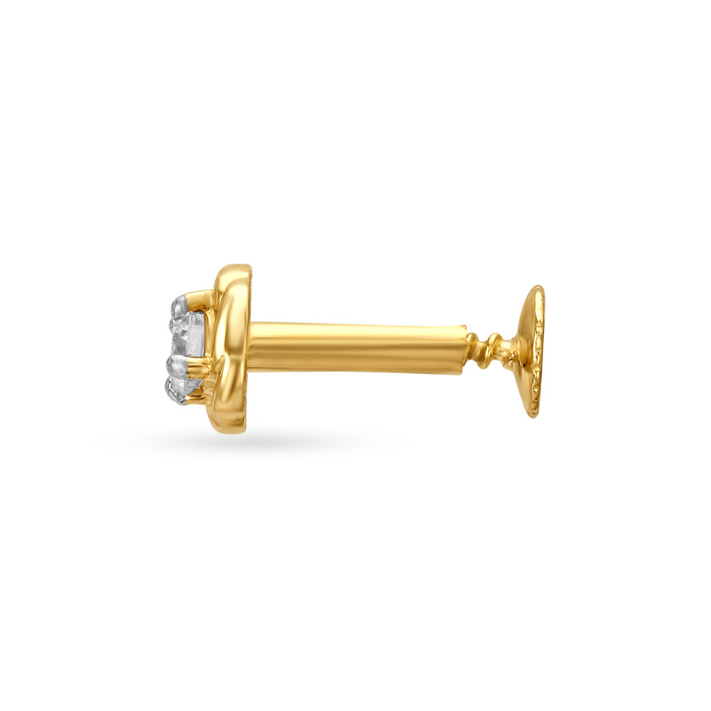 Tanishq cookerful nose pin gold price