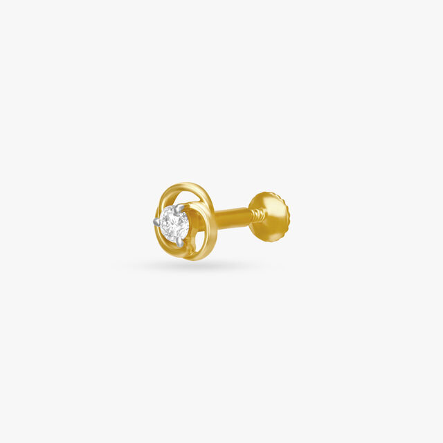 Rosy Diamond and Gold Nose Pin 2
