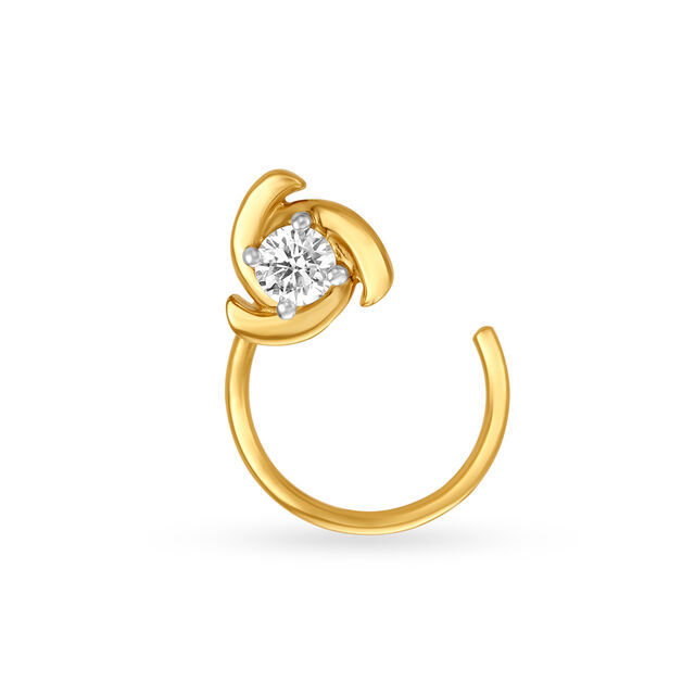 Sublime Floral Gold and Diamond Nose Pin