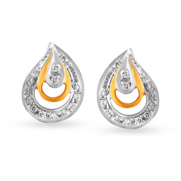 Mango Shaped Traditional Diamond Stud Earrings