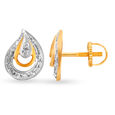 Mango Shaped Traditional Diamond Stud Earrings,,hi-res 2