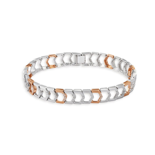 18 Karat White and Rose Gold Diamond Bracelet,,hi-res 