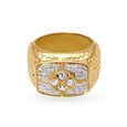 Phenomenal 18 Karat Yellow Gold And Diamond Finger Ring 2