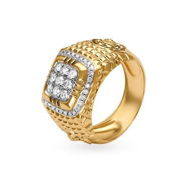Flamboyant 18 Karat Yellow Gold And Diamond Finger Ring