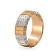 Shining 18 Karat Rose Gold And Diamond Finger Ring 