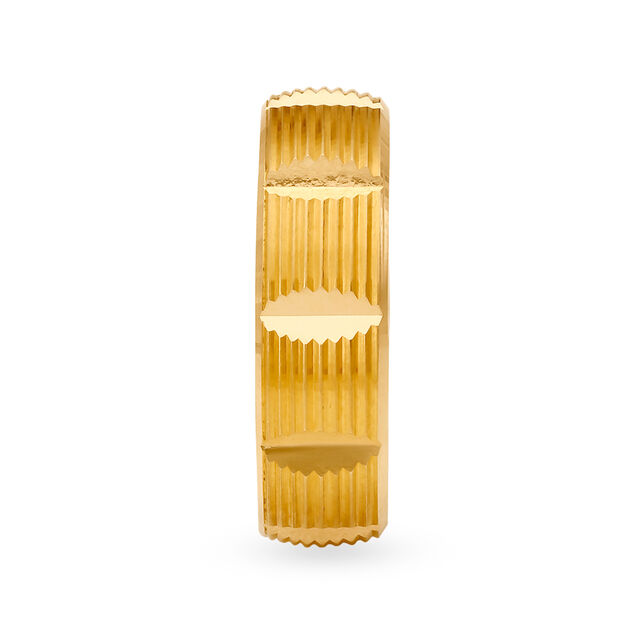 Line Textured Gold Ring for Men,,hi-res 3