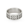 Checked Cut-Out 18 Karat White Gold Finger Ring,,hi-res 2