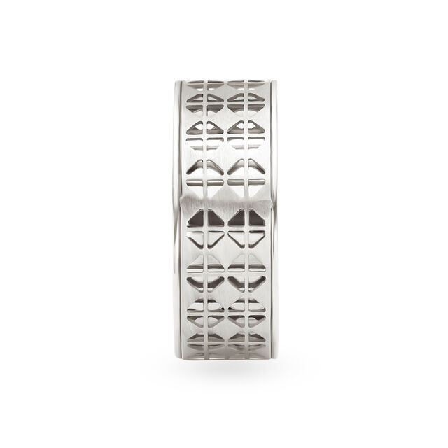 Checked Cut-Out 18 Karat White Gold Finger Ring,,hi-res 3