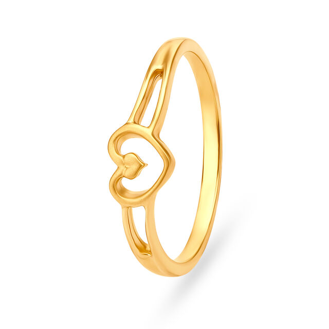Lovely Heart Gold Ring,,hi-res 