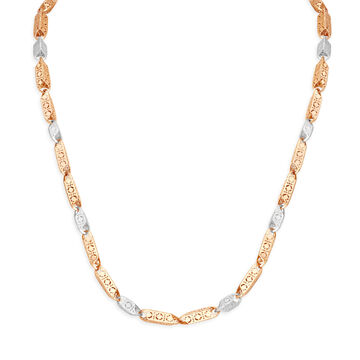 Carved Dual Tone Gold Chain For Men