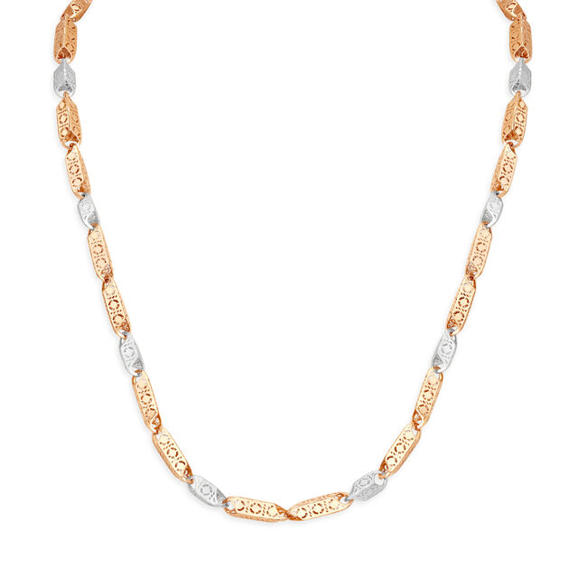 Carved Dual Tone Gold Chain For Men